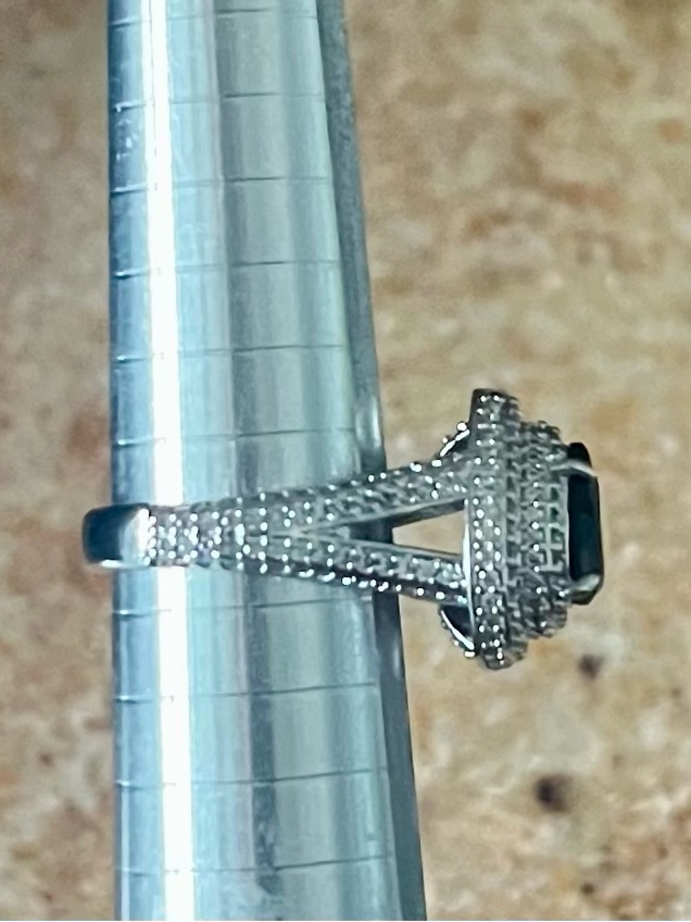 BP RETRO The Cruise Ship Ring Black Onyx on Rhodium Ring HTF - Picture 6 of 7